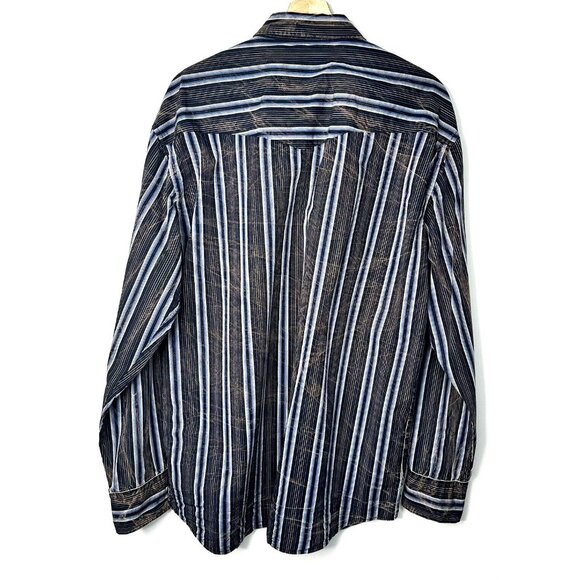 Cowboy Collection Mens Shirt By Lammles Western Wear Striped Button Up Size XL - Picture 2 of 10